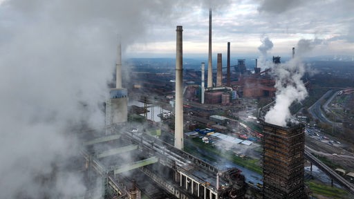 Flugaufnahme von ThyssenKrupp Steel Europe in Duisburg-Marxloh